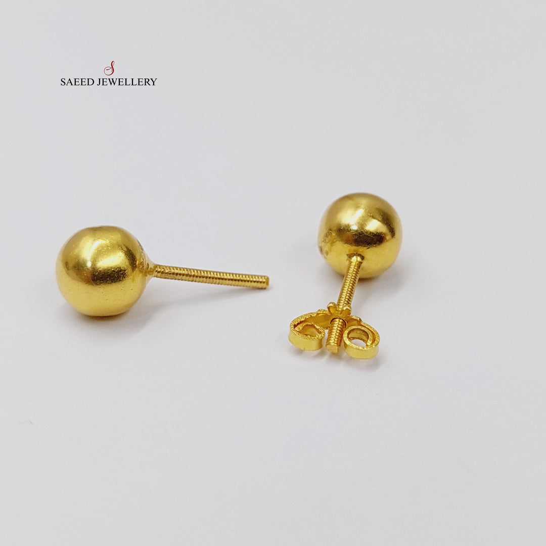 18K Gold Screw Earrings by Saeed Jewelry - Image 1