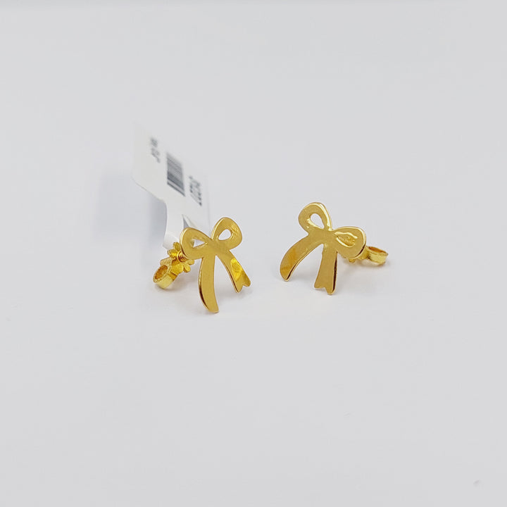 18K Gold Tie Screw Earrings by Saeed Jewelry - Image 5