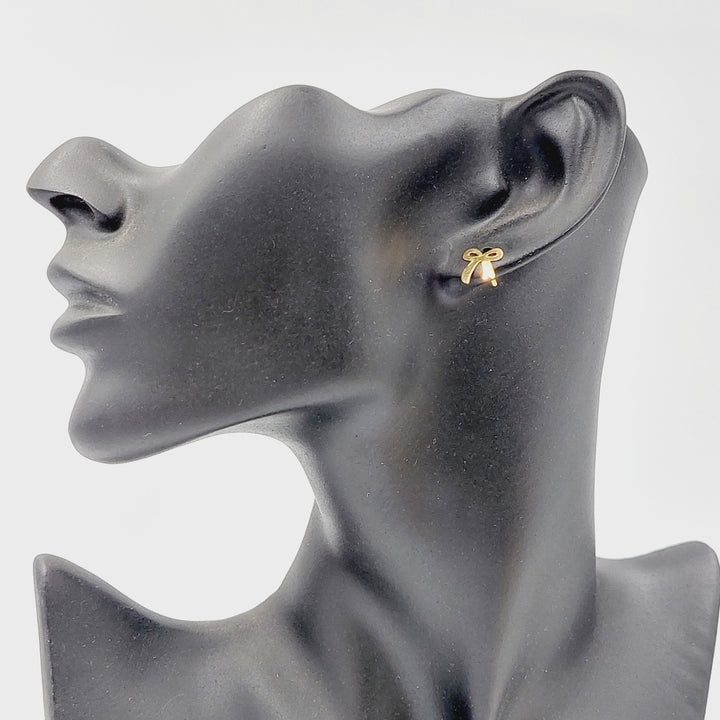 18K Gold Tie Screw Earrings by Saeed Jewelry - Image 3