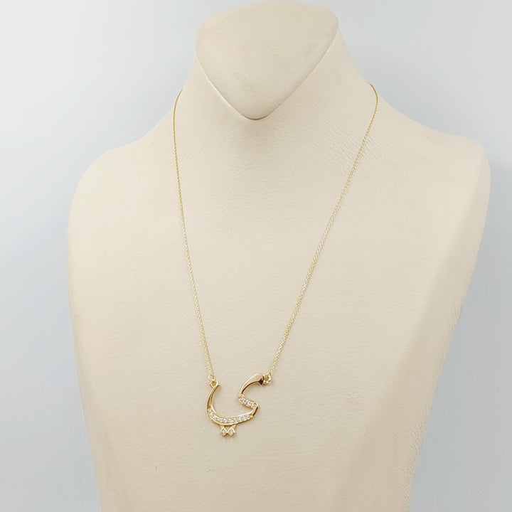 18K Gold Arabic Letter Necklace by Saeed Jewelry - Image 3