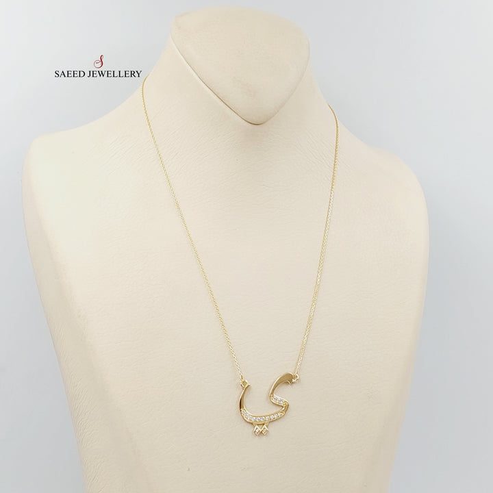 18K Gold Arabic Letter Necklace by Saeed Jewelry - Image 5