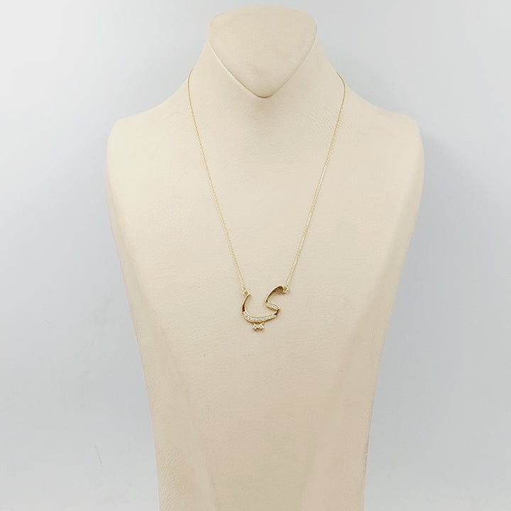 18K Gold Arabic Letter Necklace by Saeed Jewelry - Image 4