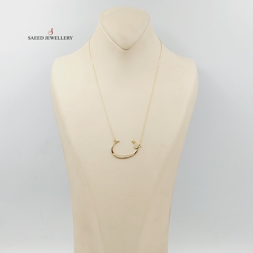 18K Gold Arabic Letter Necklace by Saeed Jewelry - Image 3