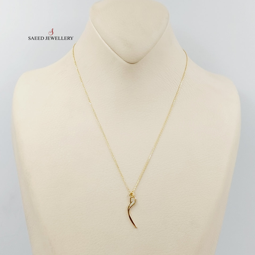 18K Gold Arabic Letter Necklace by Saeed Jewelry - Image 1