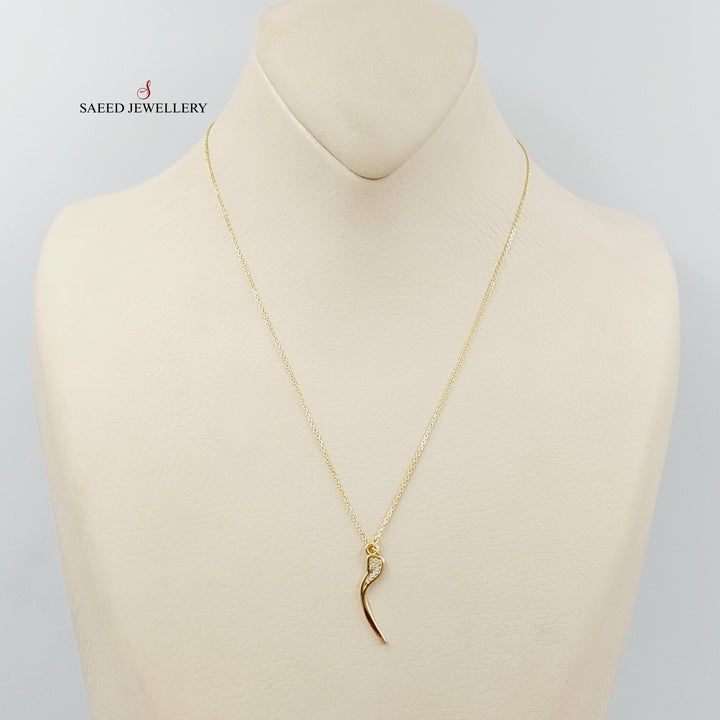 18K Gold Arabic Letter Necklace by Saeed Jewelry - Image 1