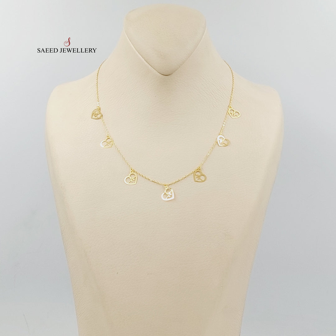 18K Gold Heart Dandash Necklace by Saeed Jewelry - Image 4