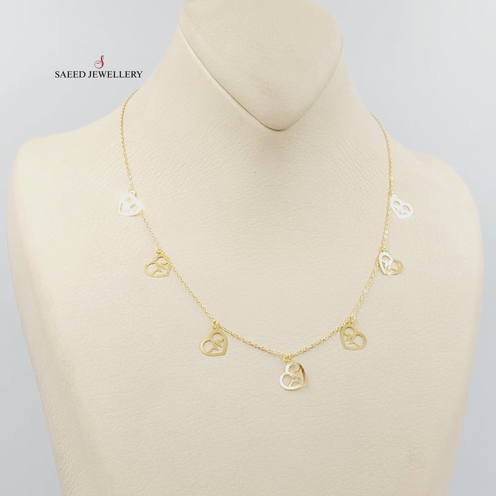 18K Gold Heart Dandash Necklace by Saeed Jewelry - Image 5