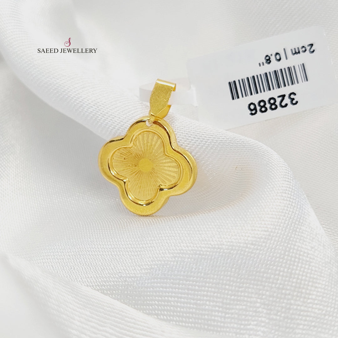 18K Gold Clover Pendant by Saeed Jewelry - Image 2