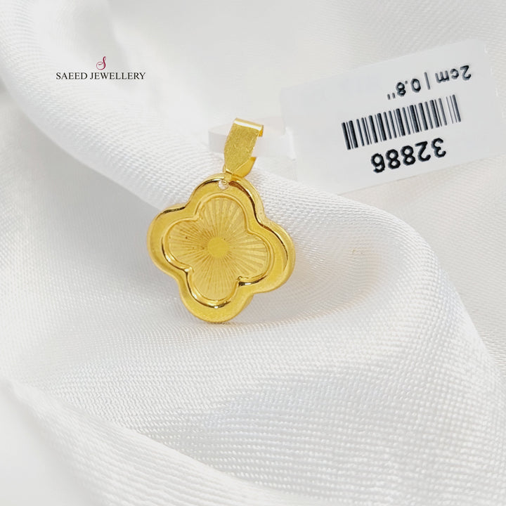 18K Gold Clover Pendant by Saeed Jewelry - Image 2