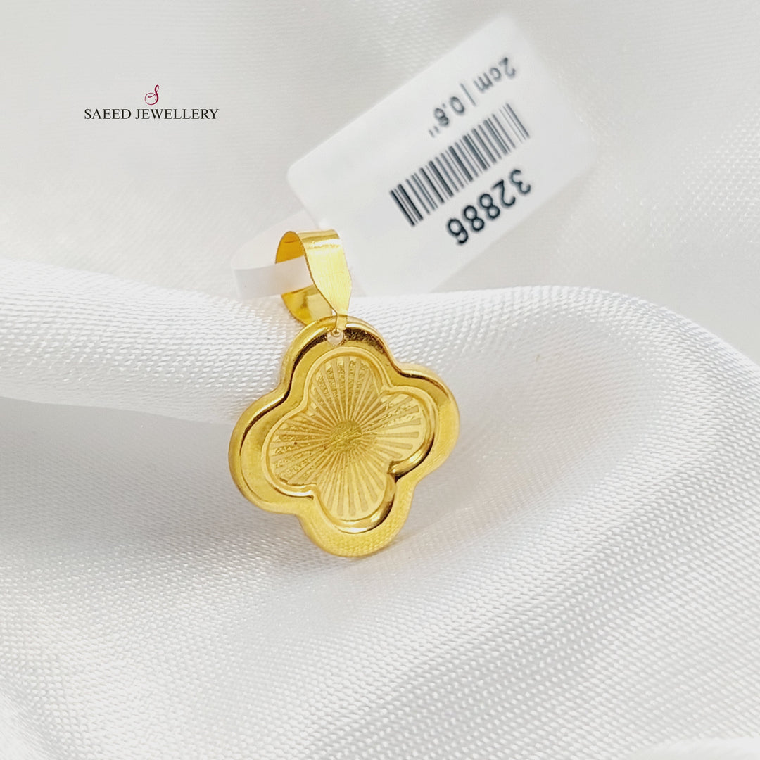 18K Gold Clover Pendant by Saeed Jewelry - Image 4