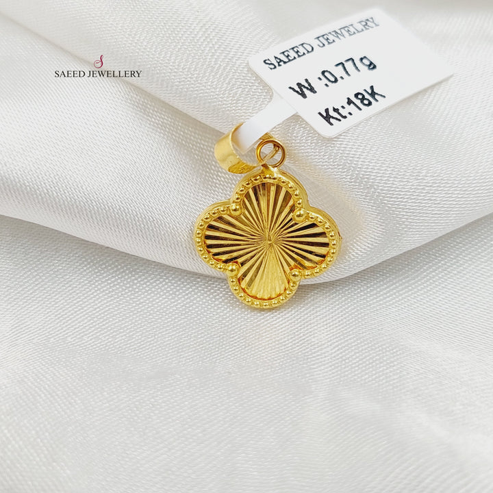 18K Gold Clover Pendant by Saeed Jewelry - Image 2