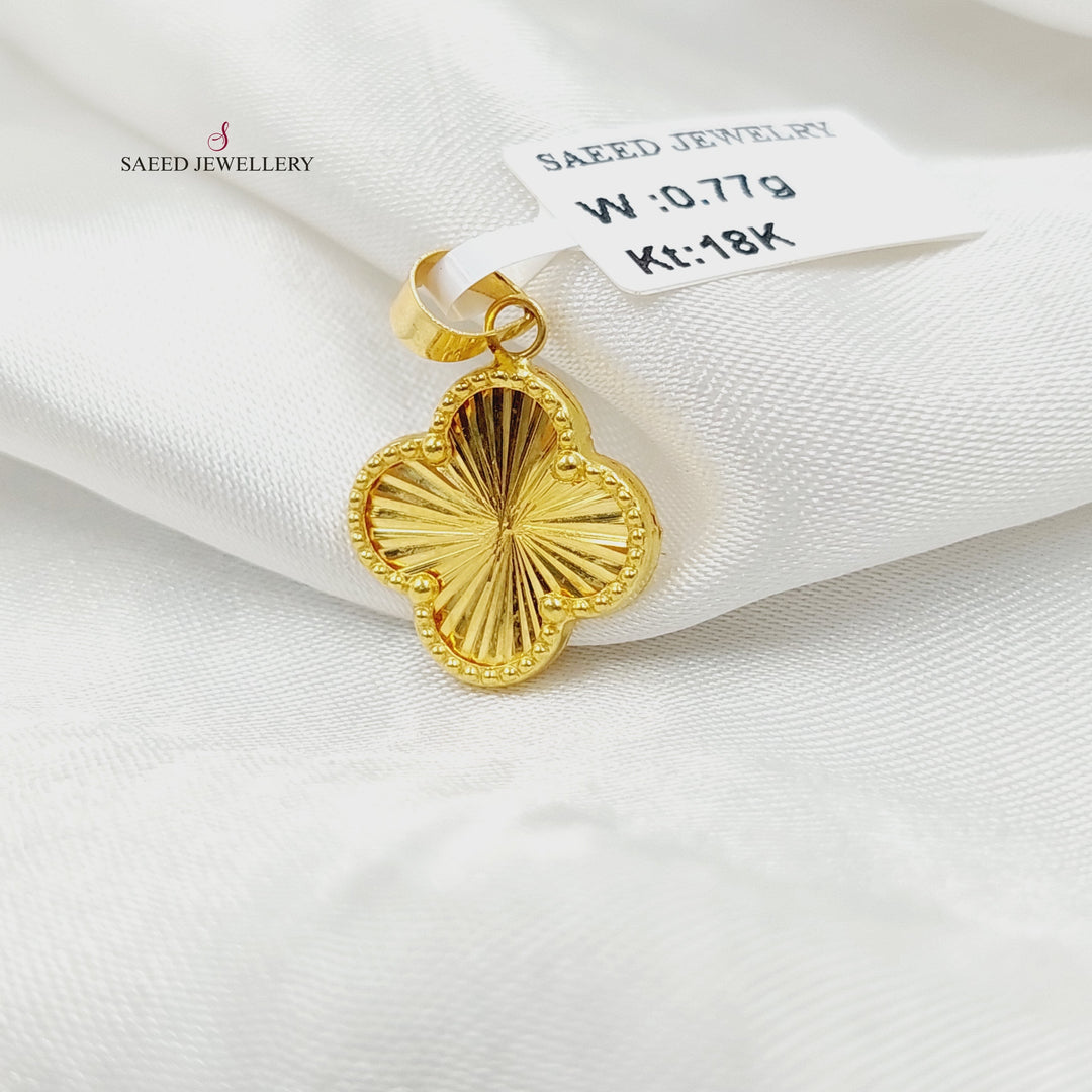 18K Gold Clover Pendant by Saeed Jewelry - Image 3