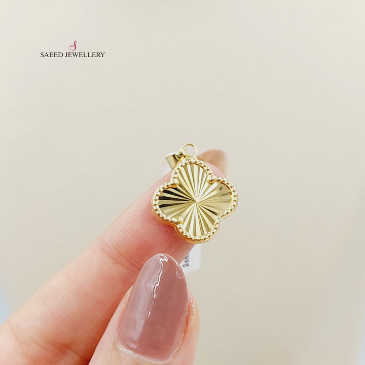 18K Gold Clover Pendant by Saeed Jewelry - Image 2