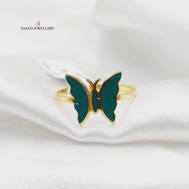 18K Gold Enameled Butterfly Ring by Saeed Jewelry - Image 1