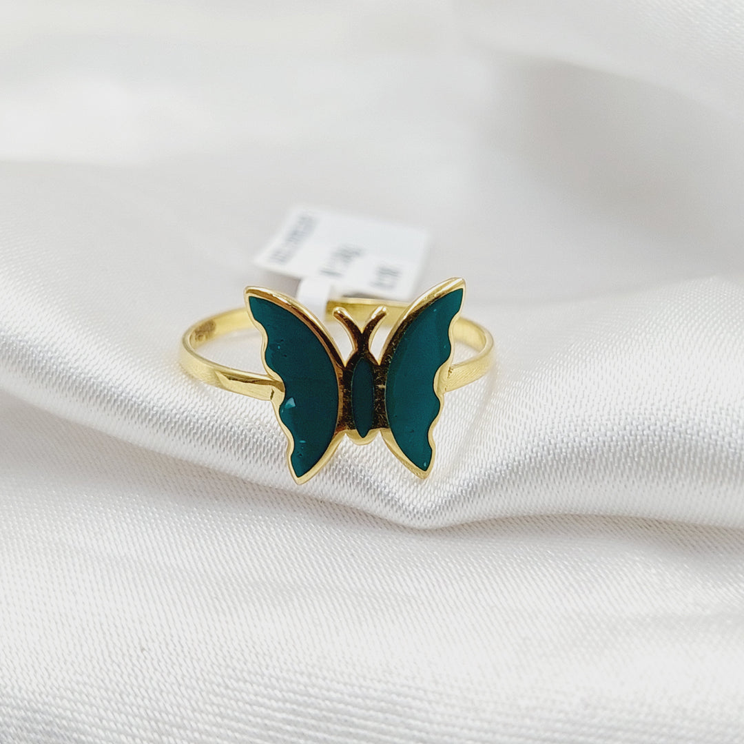 18K Gold Enameled Butterfly Ring by Saeed Jewelry - Image 4