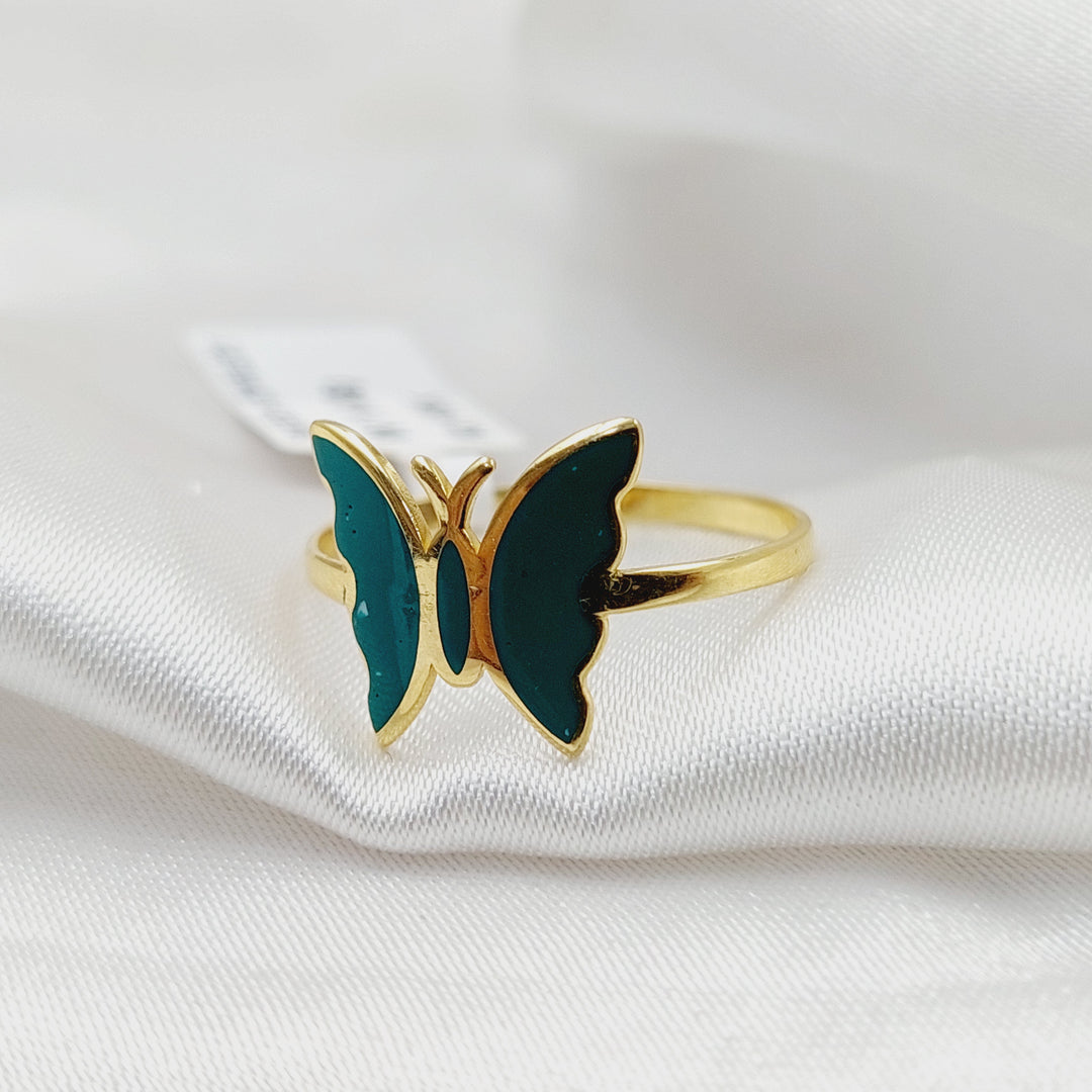 18K Gold Enameled Butterfly Ring by Saeed Jewelry - Image 2