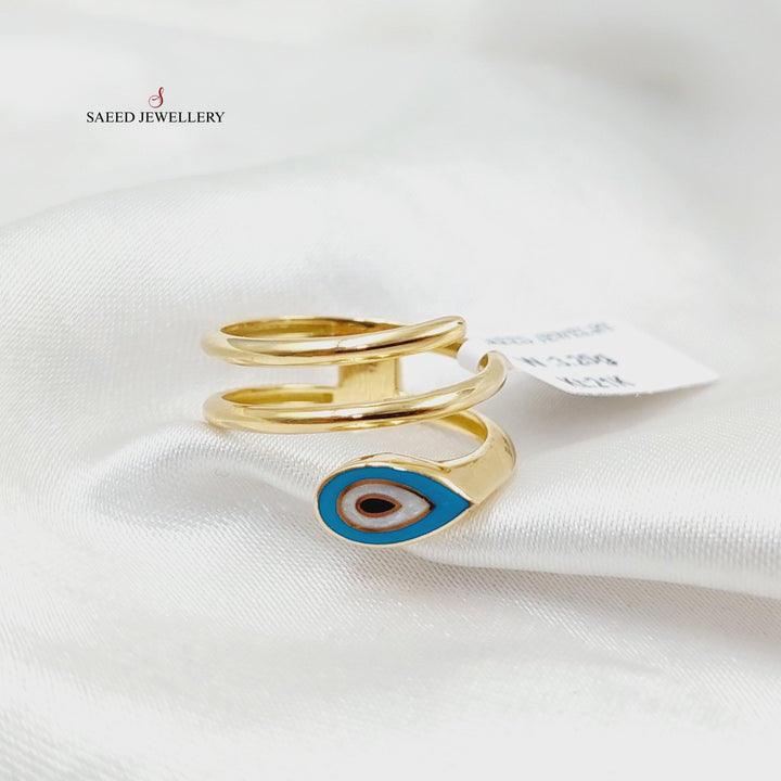 18K Gold Enameled Eye Ring by Saeed Jewelry - Image 1