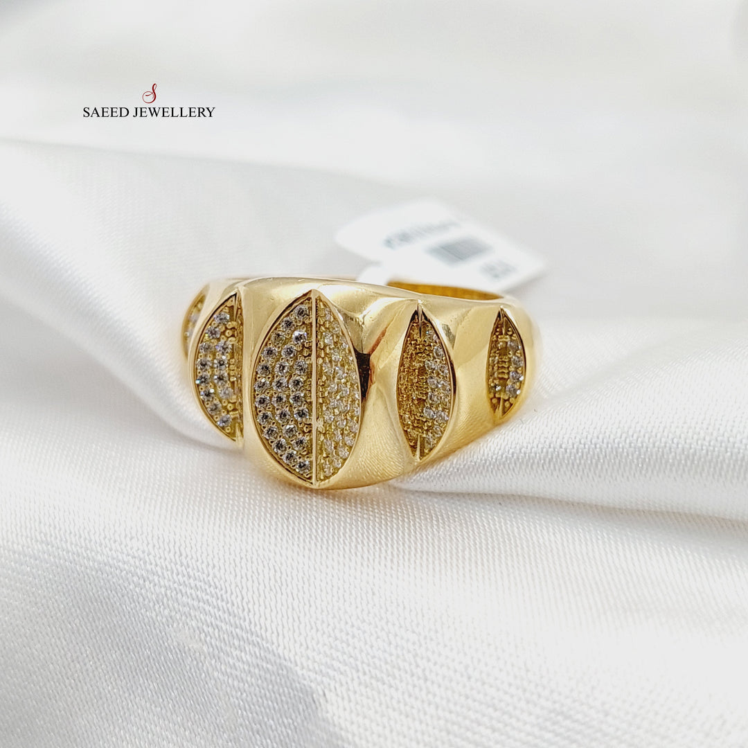 18K Gold Zircon Studded Deluxe Ring by Saeed Jewelry - Image 1