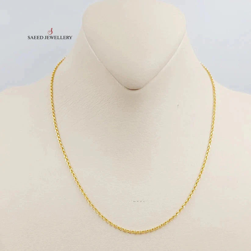 21K Gold 1.5mm Cable Link Chain 40cm by Saeed Jewelry - Image 6