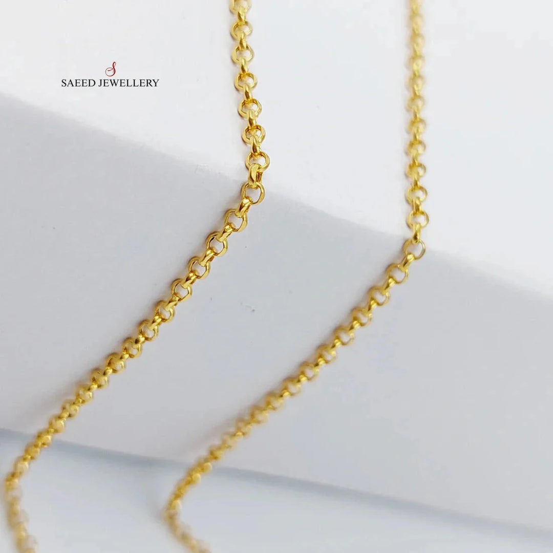 21K Gold 1.5mm Cable Link Chain 40cm by Saeed Jewelry - Image 1