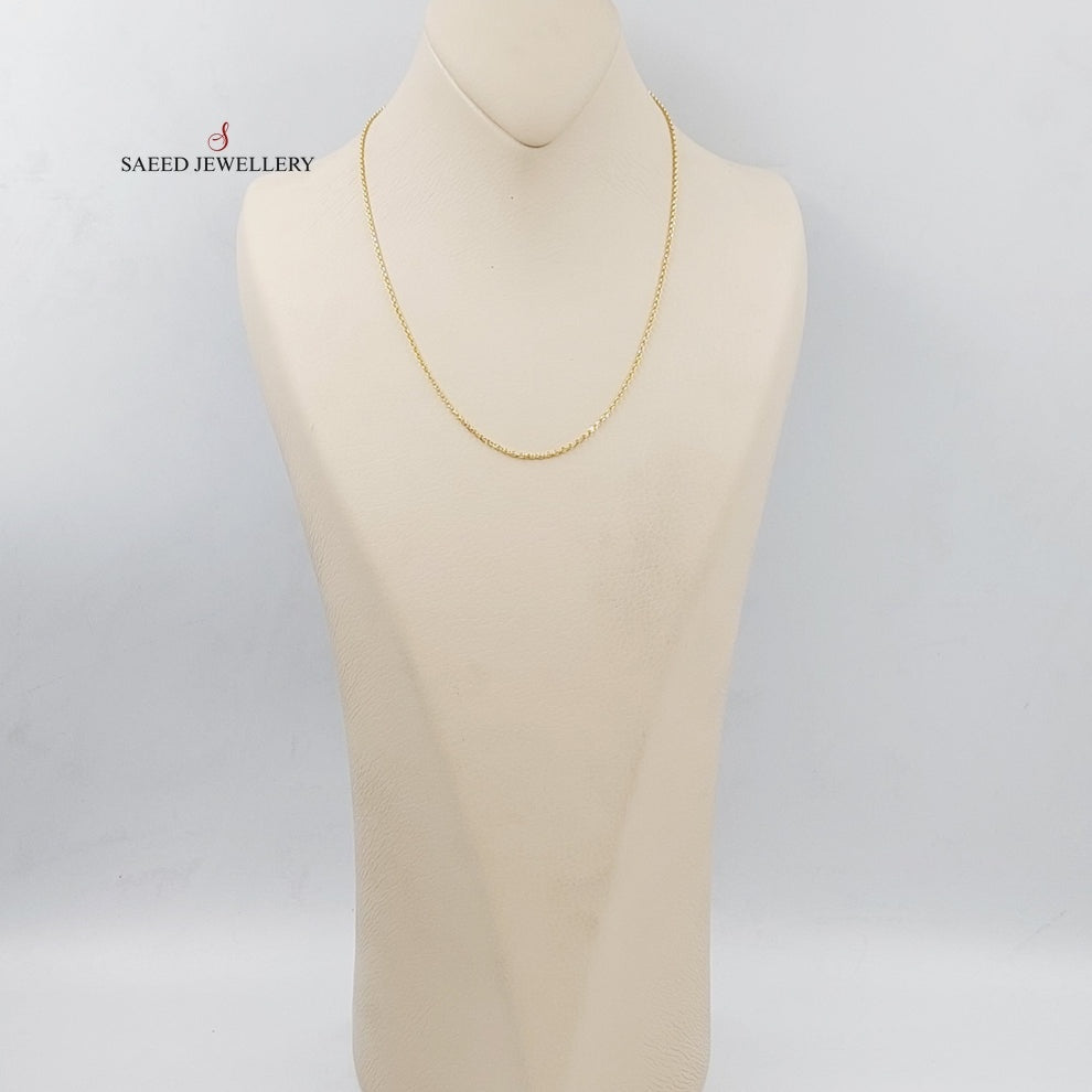 21K Gold 1.5mm Cable Link Chain by Saeed Jewelry - Image 7