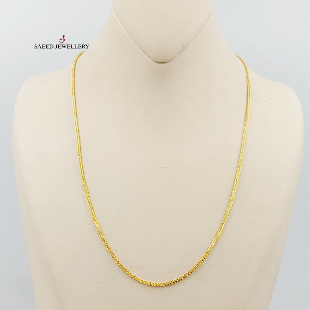 21K Gold 1.5mm Franco Chain 50cm by Saeed Jewelry - Image 4