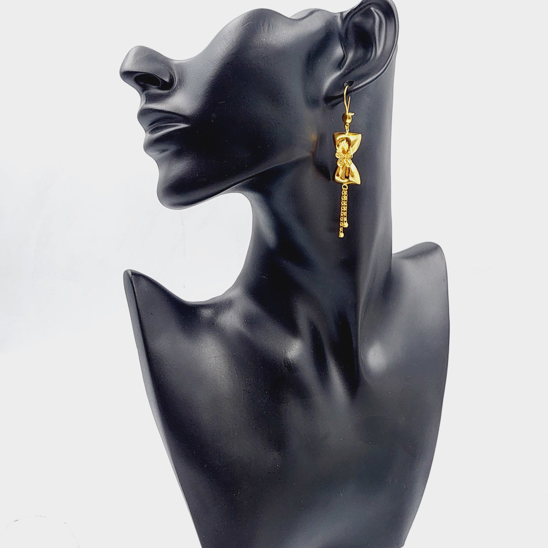 21K Gold Fancy Earrings by Saeed Jewelry - Image 5