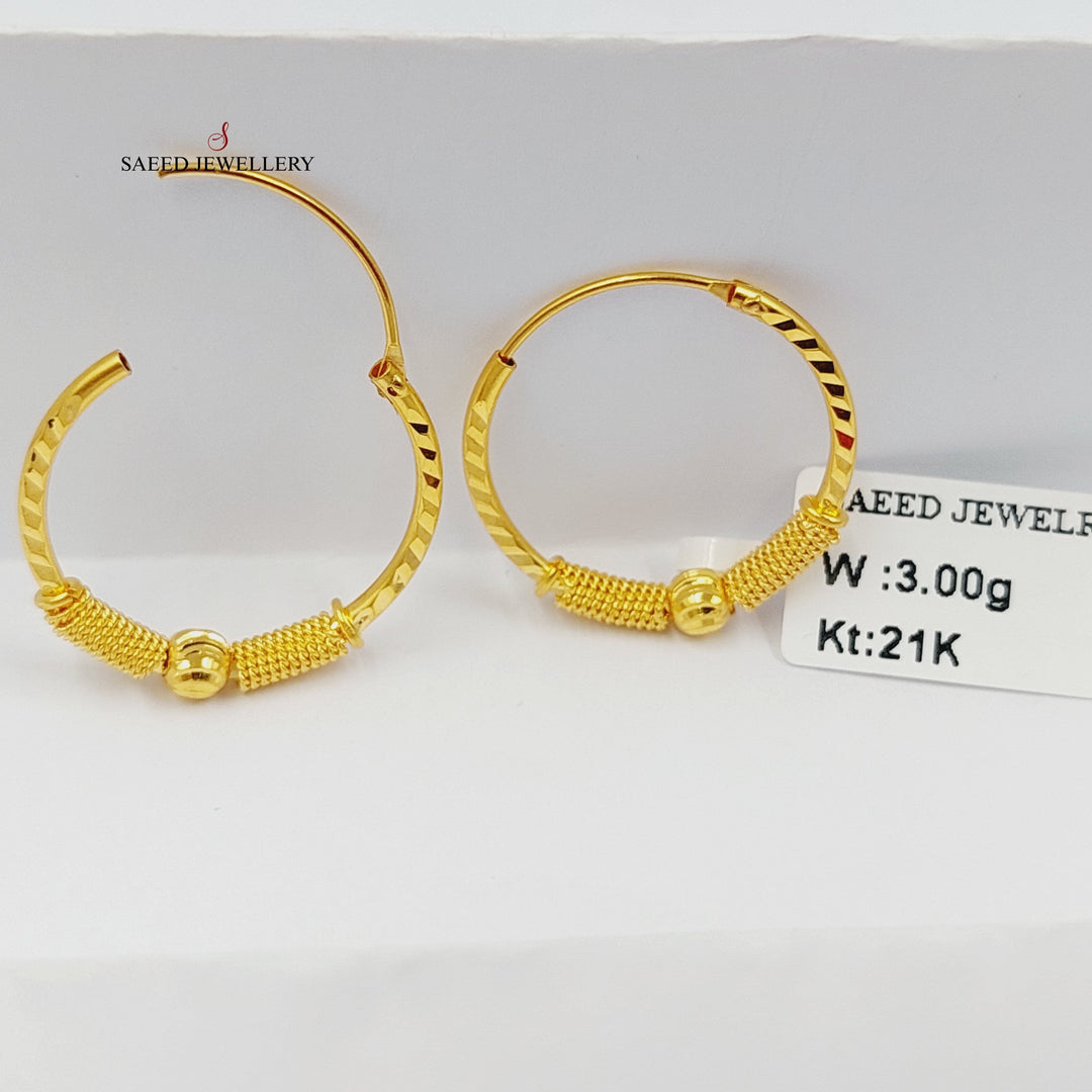 21K Gold Hoop Earrings by Saeed Jewelry - Image 4