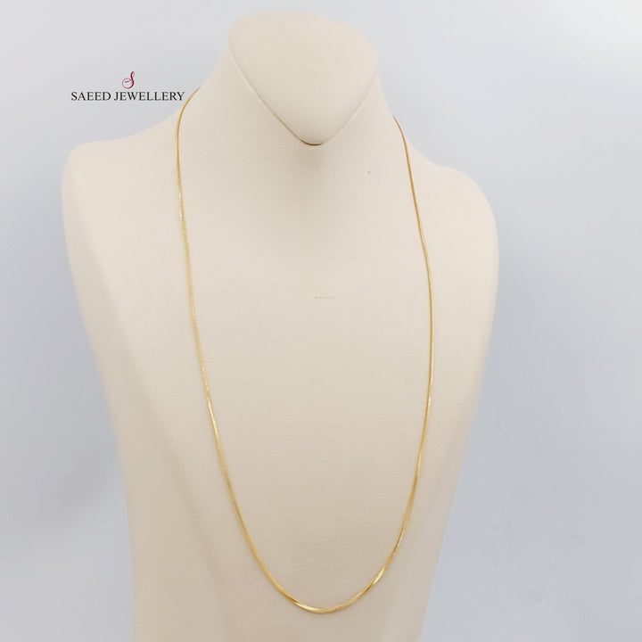 21K Gold 1mm Box Chain 60cm by Saeed Jewelry - Image 1