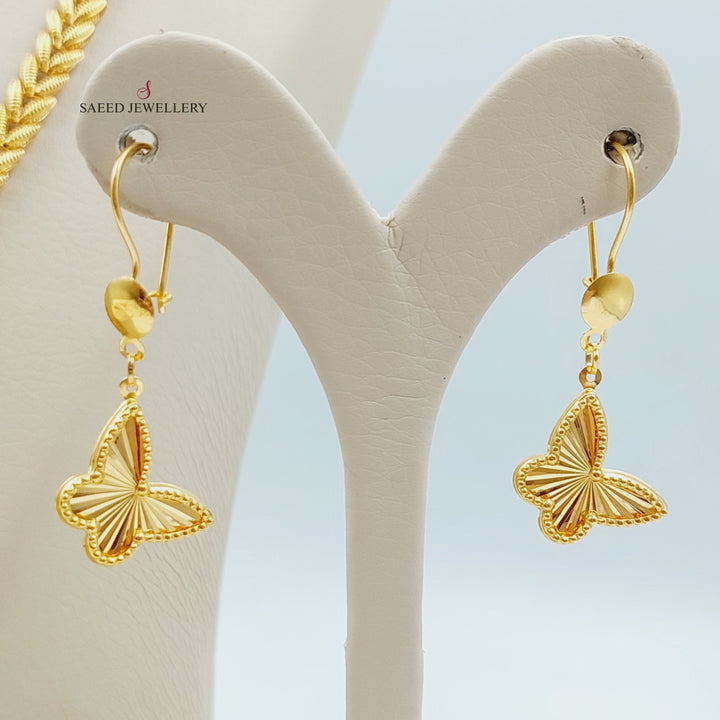 21K Gold 4 pieces butterflies set by Saeed Jewelry - Image 11