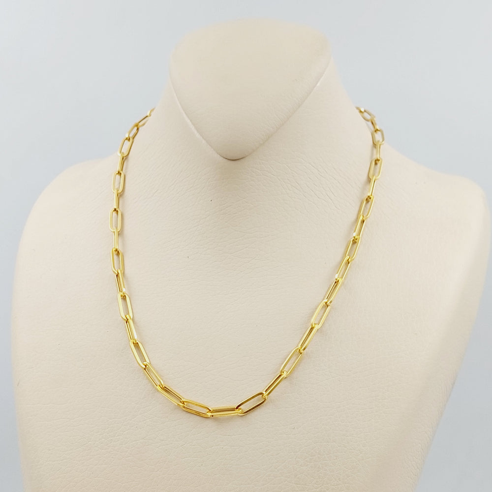 21K Gold 40cm Bold Paperclip Chain by Saeed Jewelry - Image 2