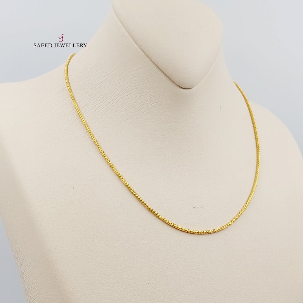 21K Gold 2mm Box Chain 40cm by Saeed Jewelry - Image 2