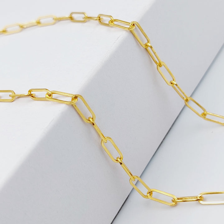 21K Gold 40cm Medium Thickness Paperclip Chain by Saeed Jewelry - Image 4