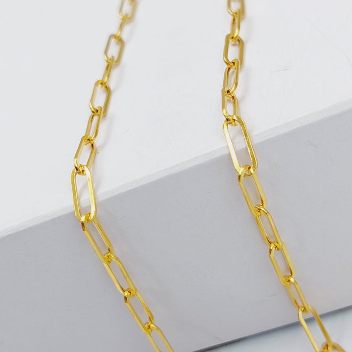 21K Gold 40cm Medium Thickness Paperclip Chain by Saeed Jewelry - Image 4