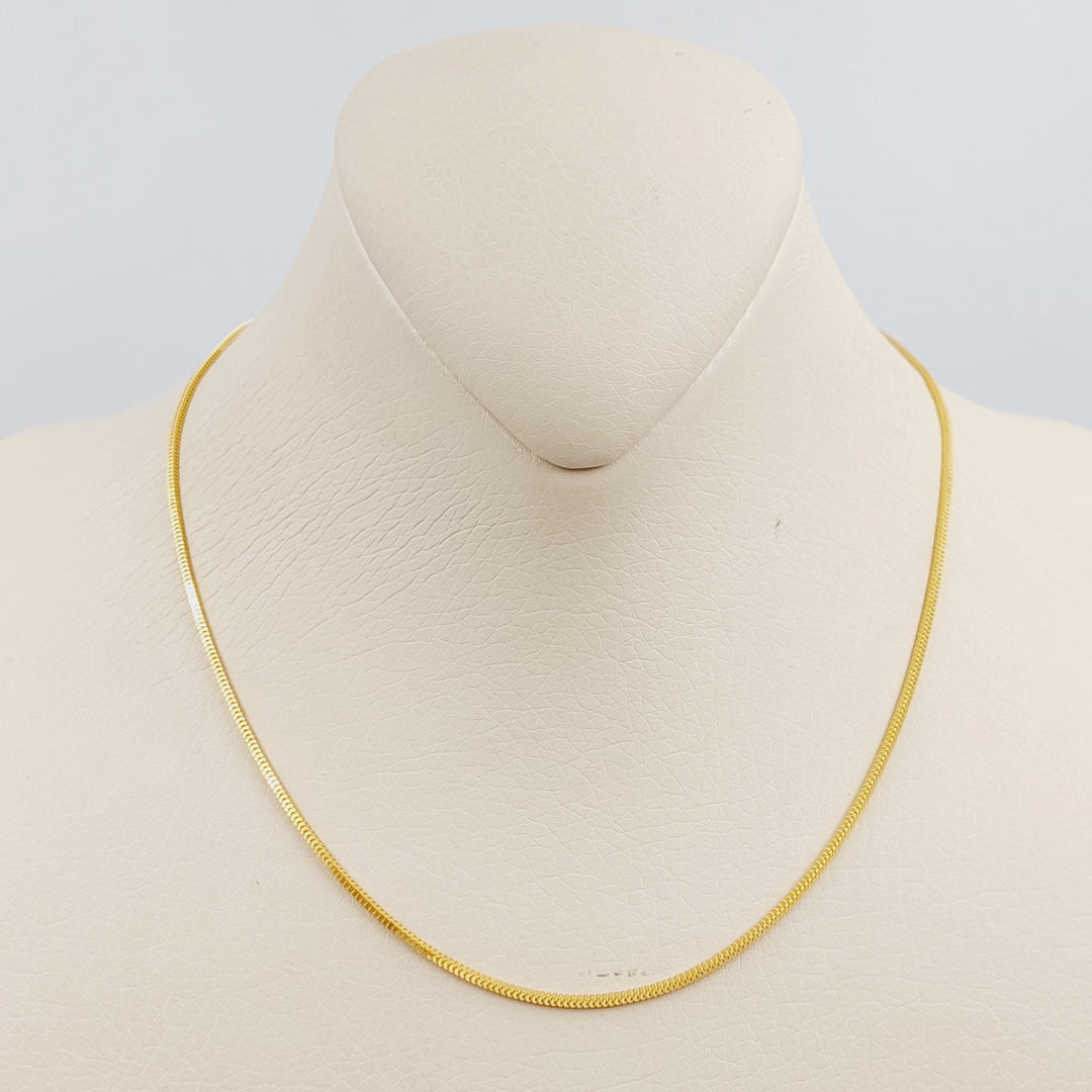 21K Gold 40cm Thin Malaysian Chain by Saeed Jewelry - Image 1