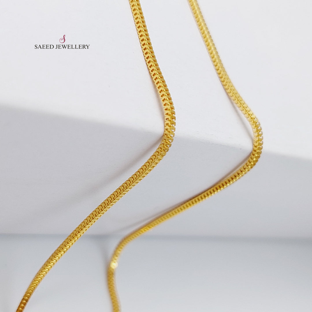 21K Gold 40cm Thin Malaysian Chain by Saeed Jewelry - Image 1