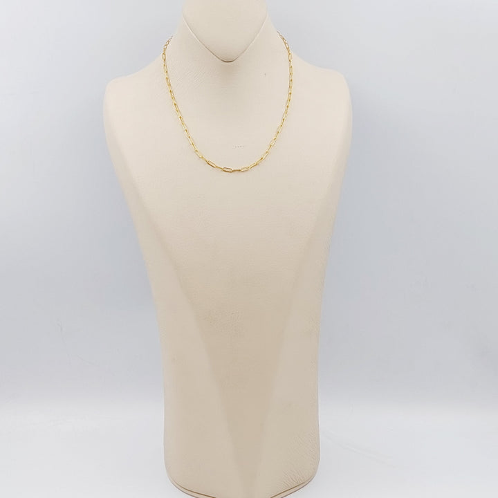 21K Gold 40cm Thin Paperclip Chain by Saeed Jewelry - Image 3