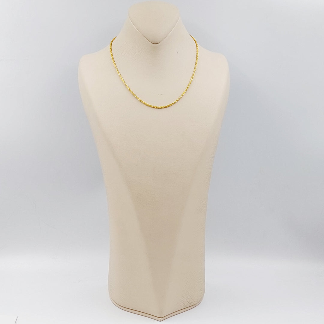 21K Gold 40cm Thin Rope Chain by Saeed Jewelry - Image 3