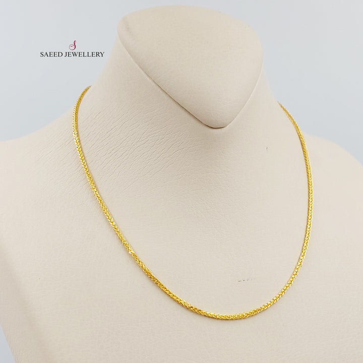 21K Gold 40cm Thin Franco Chain by Saeed Jewelry - Image 3