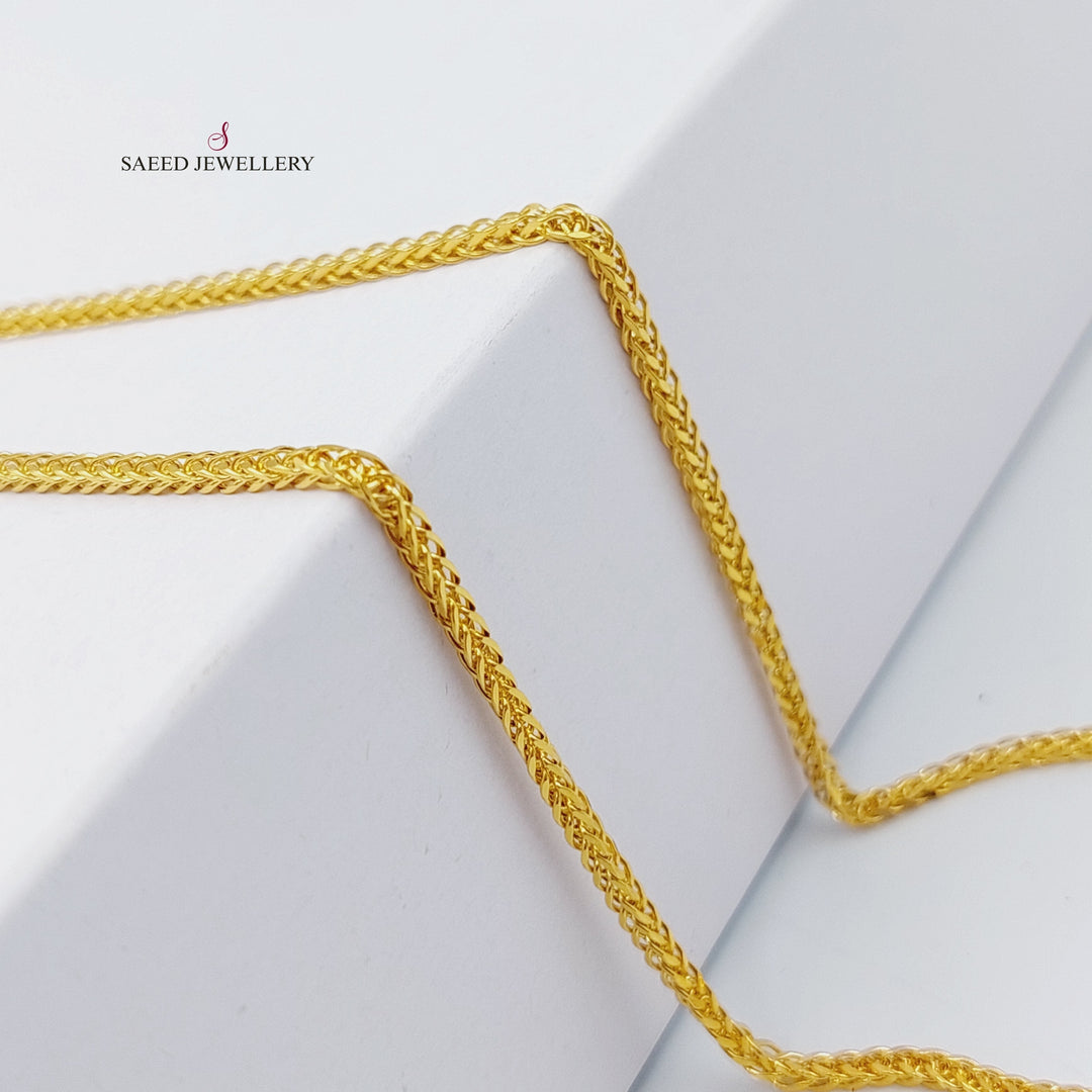 21K Gold 40cm Thin Franco Chain by Saeed Jewelry - Image 5