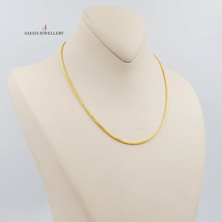 21K Gold 40cm Thin Franco Chain by Saeed Jewelry - Image 3