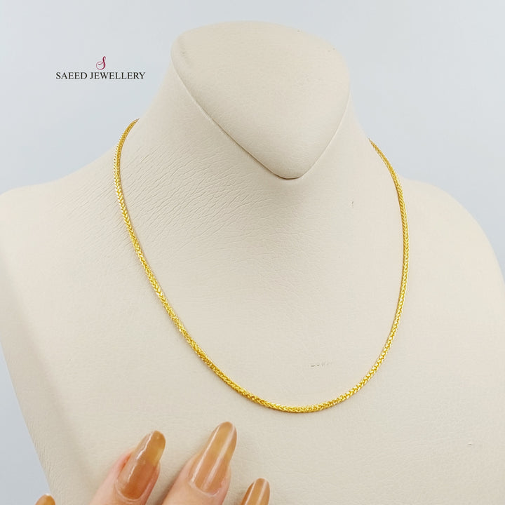 21K Gold 40cm Thin Franco Chain by Saeed Jewelry - Image 5