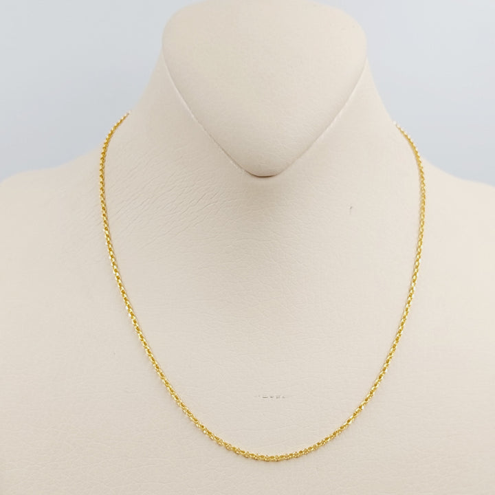 21K Gold 40cm Thin Zarad Chain by Saeed Jewelry - Image 1