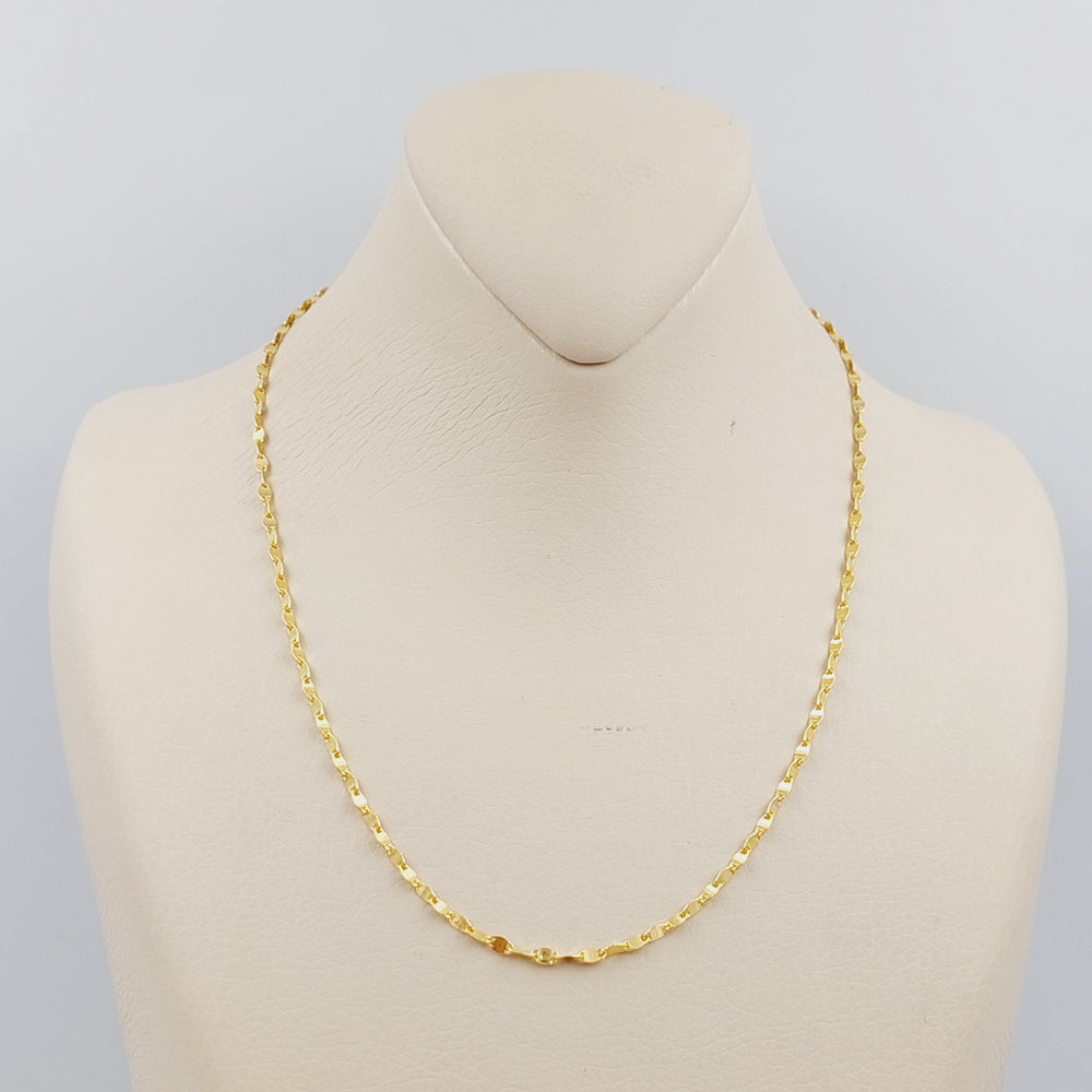 21K Gold 45cm Blade Chain by Saeed Jewelry - Image 1