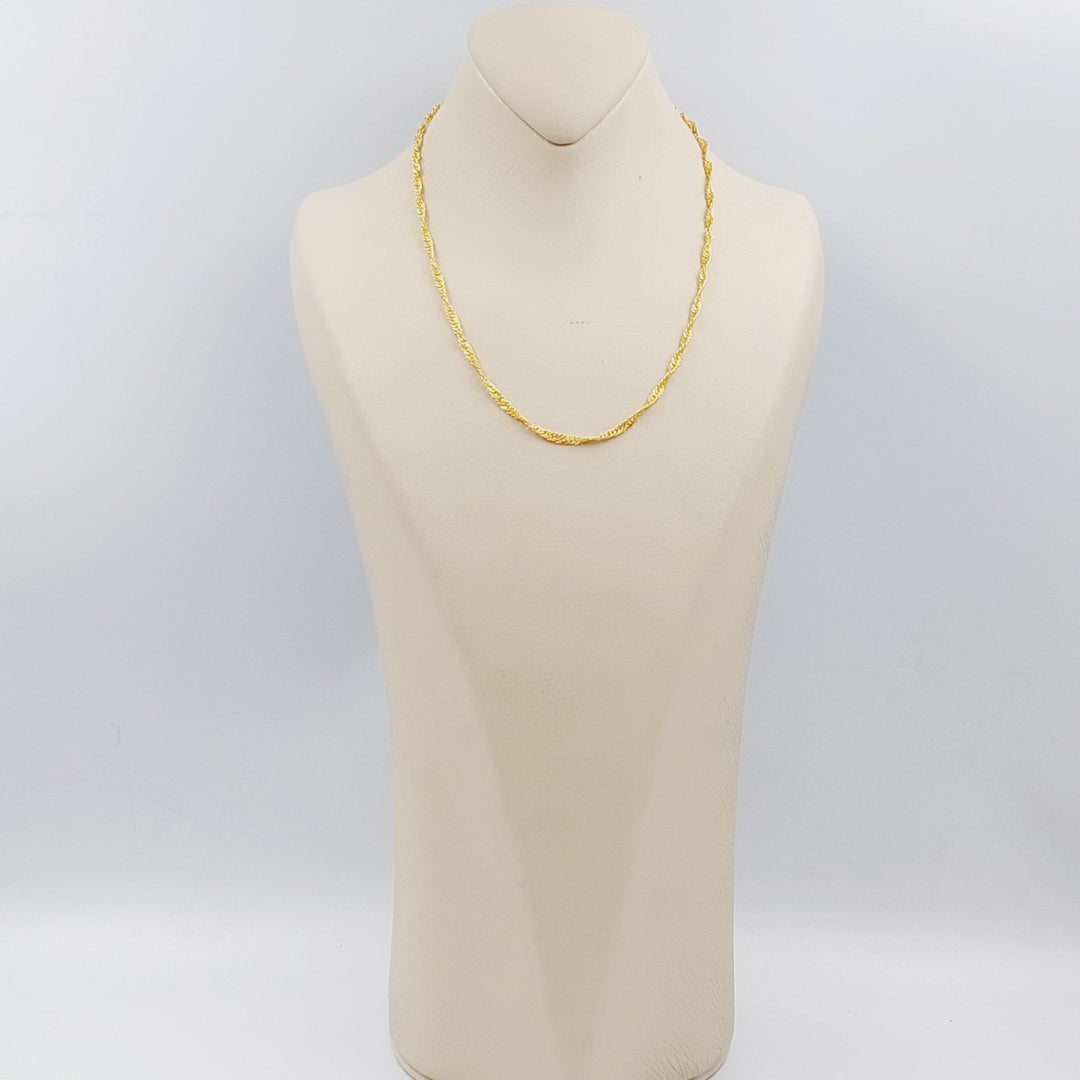 21K Gold 45cm Singapore Chain by Saeed Jewelry - Image 3