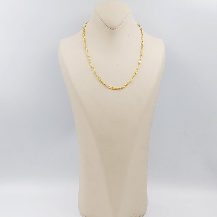 21K Gold 45cm Singapore Chain by Saeed Jewelry - Image 3