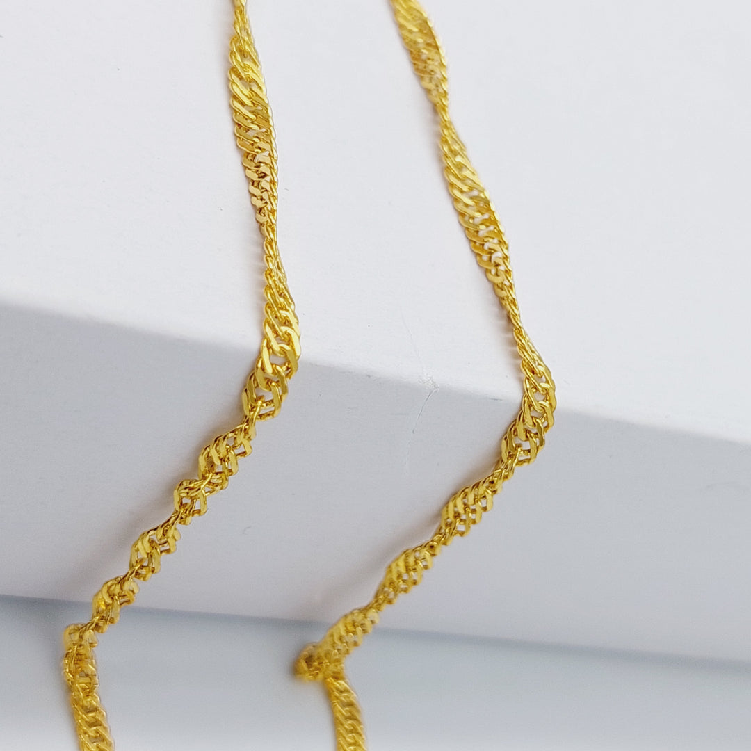 21K Gold 45cm Singapore Chain by Saeed Jewelry - Image 4