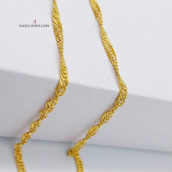 21K Gold 45cm Singapore Chain by Saeed Jewelry - Image 3