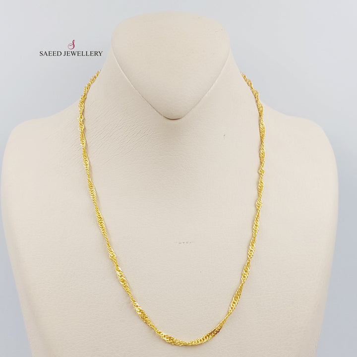 21K Gold 45cm Singapore Chain by Saeed Jewelry - Image 1