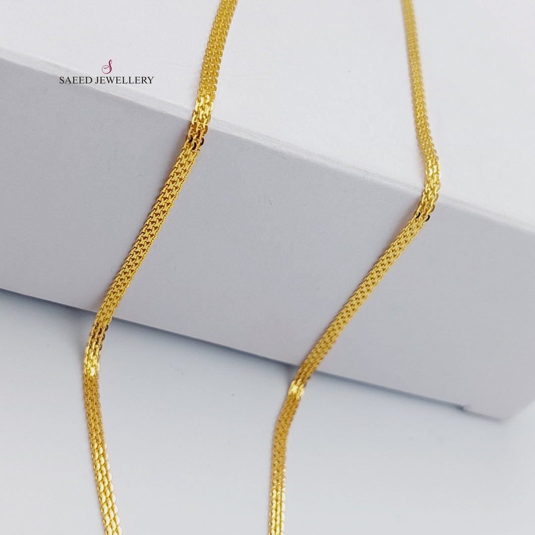 21K Gold 45cm Fansy Thin Chain by Saeed Jewelry - Image 3